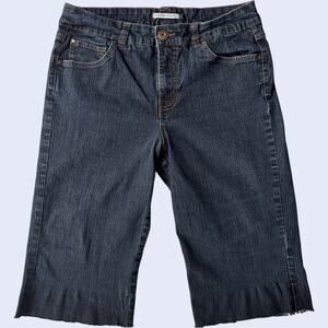 Bandolino 8 Casual Denim Capri Shorts Blue Straight